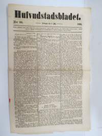 Hufvudstadsbladet Lördagen den 5 Maj 1866, innehåller bl.a följande artiklar / reklam / notiser; På börserna råder stor panique, Herr Wohllebe - blinde