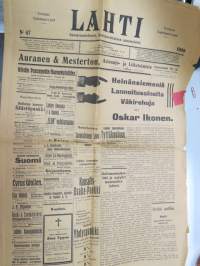 Lahti nr 67, ilmestynyt 6.5.1909 -sanomalehti / newspaper