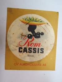 Rom Cassis 5006 - Oy Alkoholiliike Ab - etiketti / label