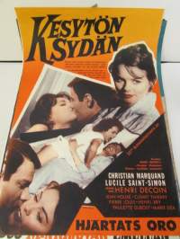 Kesytön sydän / Hjärtats oro, Pääosissa Christian Marquand, Lucile Saint-Simon ohjaus Henri Decoin, -elokuvajuliste -movie poster