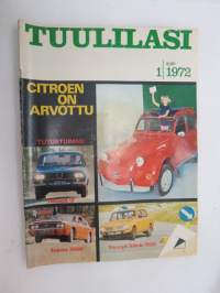 Tuulilasi 1972 nr 1, sis. mm. seur. artikkelit / kuvat / mainokset; Toyota Crown 2000 - paljon painavaa rautaa, Talviloma - hanget ja hiihtokeskukset, Uudistuva