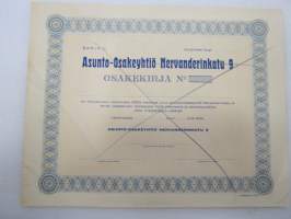 Asunto-osakeyhtiö Nervanderinkatu 9, Helsinki 1 000 mk 1924, sarja C -osakekirja -share certificate