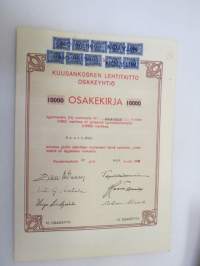Kuusankosken Lehtitaitto Oy, Kuusankoski 1962, 10 osaketta á tuhat (1000) markkaa yhteensä 10 000 mk, osakkeet nr 2404-2413, Emil Saure -osakekirja / share
