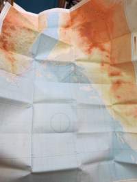 Suez - Siinai / Israel-Egypti -hepreankielinen kartta (YK-rauhanturvaoperaatioihin valmistauduttiin Suomen armeijassa mm. hankkimalla kriisialueiden karttoja