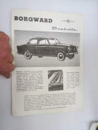 Borgward Isabella -myyntiesite / brochure (kopioitu markkinointikäyttöön jossain lehdessä olleesta esittelystä - (