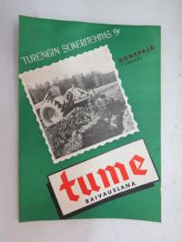 Tume raivauslana - Turengin Sokeritehdas Oy Konepaja -myyntiesite / brochure