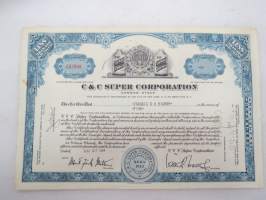 C & C Super Corporation, 5 shares, nr C07998 -share certificate / osakekirja