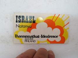 Israel - Natanya - Ihannematkat - Idealresor Suomi / Finland -tarra / sticker