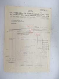 Oy Työkalu- ja Hammaspyörätehdäs - Ab Verktygs- och Kugghjulsfabriken, Helsinki, 7.11.1951 -asiakirja / business document