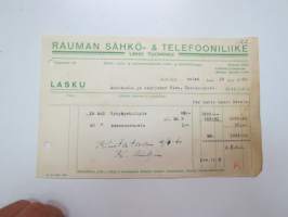 Rauman Sähkö- ja Telefooniliike Urho Tuominen, Rauma 28.2.1946 - Autokoulu ja autokorjaamo Visa, Uusikaupunki -asiakirja / business document