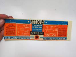 Kiho emaliväri / D. Winter & Co Oy -maalipurkin etikettipainate / label