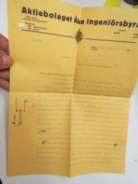 Aktiebolaget Åbo Ingeniörsbyrå, Åbo - Montören Herr K. Nord, Matildedal, 3.10.1916 -asiakirja / business document