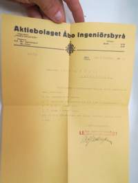 Aktiebolaget Åbo Ingeniörsbyrå, Åbo - Montören Herr K. Nord, Matildedal, 5.10.1916 -asiakirja / business document
