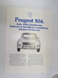 Peugeot 504 -myyntiesite / brochure