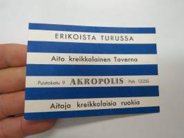 Erikoista turussa - Aito kreikkalainen Taverna 