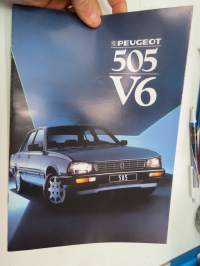 Peugeot 505 V6 1987 -myyntiesite / brochure