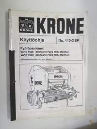 Krone Pyöröpaalaimet Vario Pack 1500 / Multicut, Vario Pack 1800 / Multicut valmistunumerosta 453 441 alkaen -käyttöohjekirja (nr 440-3 SF)