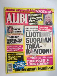 Alibi 2001 nr 1, Miikka Takanen tapettiin Kemissä porukalla, Tauno Pasanen - tytär kertoo - isäni kaunistelee tekojaan, Vaalan mustalettinen sekopää hautausmaalla