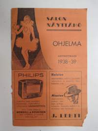 Salon Näyttömö ohjelma näytäntökausi 1938-39 
