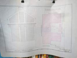 Rakennuspiirustus Turku; 2b, 13. VII, arkkitehti Onni Kaisla, Wenäjänkirkkokatu (Yliopistonkatu) / Käsityöläiskatu kulma, päätyjen ulkonäkö -drawings