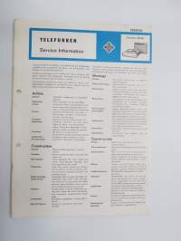 Telefunken Service Information Musikus 108 BN -huolto-ohjeet, piirikaavio, ym.