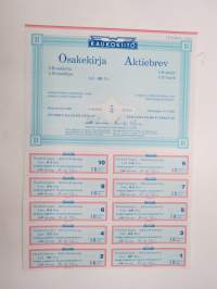 Kaukokiito Oy, Helsinki 1989, 5 Litt. BB 5 B-osaketta á 10 mk 50 mk -osakekirja