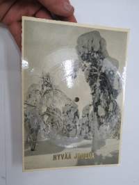 Hyvää Joulua - Valkea joulu - Lauluyhtye Musketöörit, Norlophon / Norsu Oy -äänilevypostikortti 45 rpm postcard
