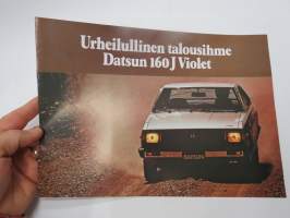Datsun 160 J Violet -myyntiesite / sales brochure