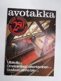Avotakka 1970 nr 10, Kansikuva Aulis Nyqvist, Ullakolla - arkkitehti Hans Winkler - vaimo Ulla, Omatoimirakentaminen, Mitä tuoli on syönyt?, Kerrostalossa uidaan,