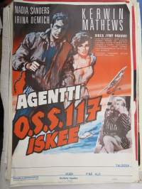 Agentti O.S.S. 117 iskee - Agent O.S.S. 117 slår till -elokuvajuliste, Kerwin Mathews, Nadia Sanders, Irina Demich, Andre Hunebelle