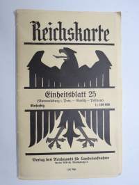 Reichskarte - Einheitsblatt 25 (Rummelsburg i. Pom. - Publitz - Pollnow), einfarbig, 1:100 000,