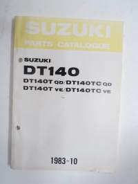 Suzuki DT140 outboard parts catalogue 1983-10, illustrations / perämoottori, varaosaluettelo räjäytyskuvineen