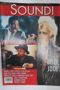 Soundi 1990 nr 11, Stone, Deep Purple, Ian Gillan, Kari Peitsamo, Paul Simon, Grateful Dead, Santana, Iggy Pop, Jane´s Addiction, Burning Spear, Poverty Stinks.
