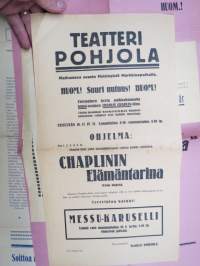 Teatteri Pohjola - Matkustava osasto Helsingistä Markkinapaikalla - Charlie Chaplin-filmi