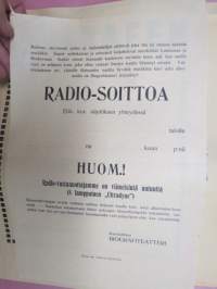 Biografiteatteri, Loimaa, 1926, Radio-soittoa Elävienkuvien näytöksen yhteydessä - 8-lamppuinen