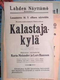 Lahden Näyttämö, Lahti - Kalastajakylä, Karin Molander & Lars Hansson -elokuvajuliste / movie poster