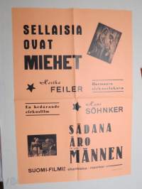 Sellaisia ovat miehet - Sådana äro männen sirkuselokuva, Hertha Feiler, Hans Söhnker, -elokuvajuliste, 1942 / movie poster