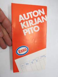 Esso - auton kirjanpito ja Esso Test huoltoasemaluettelo 1.1.1974