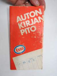 Esso - auton kirjanpito ja Esso Test huoltoasemaluettelo 1.1.1974