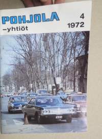 Pohjola-Yhtiöt 1972 nr 4 asiakaslehti, kansikuva Plymouth GTD-89, 50 vuotta autovakuutustoimintaa, Vanhat autot - hauska harraste, Korvattuja vahinkoja, ym.
