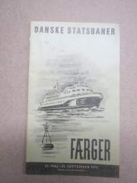 Danske Statsbaner - Färger 1971 - aikataulut, Tanskan rautateitten lautta-aikataulut