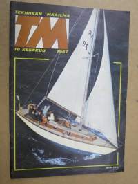 Tekniikan Maailma 1967 nr 10, Jalopuuta muovilla ja Gammasäteillä, Palkintoja, paperirahaa ja pullonkorkkeja, Keksijät kokoontuvat, Radio asema tunturissa, ym.