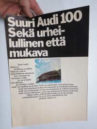 Audi 100 1969 -myyntiesite / sales brochure