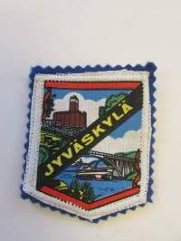 Jyväskylä -kangasmerkki / matkailumerkki / hihamerkki / badge -pohjaväri sininen