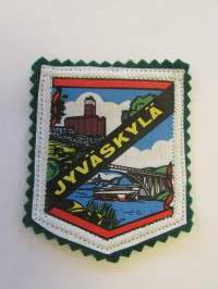 Jyväskylä -kangasmerkki / matkailumerkki / hihamerkki / badge -pohjaväri vihreä