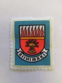 Riihimäki-kangasmerkki / matkailumerkki / hihamerkki / badge -pohjaväri valkoinen