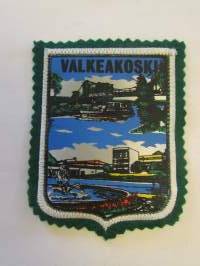 Valkeakoski-kangasmerkki / matkailumerkki / hihamerkki / badge -pohjaväri vihreä