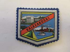 Valkeakoski-kangasmerkki / matkailumerkki / hihamerkki / badge -pohjaväri sininen