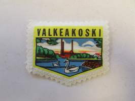 Valkeakoski-kangasmerkki / matkailumerkki / hihamerkki / badge -pohjaväri valkoinen