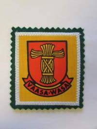 Vaasa Wasa-kangasmerkki / matkailumerkki / hihamerkki / badge -pohjaväri vihreä